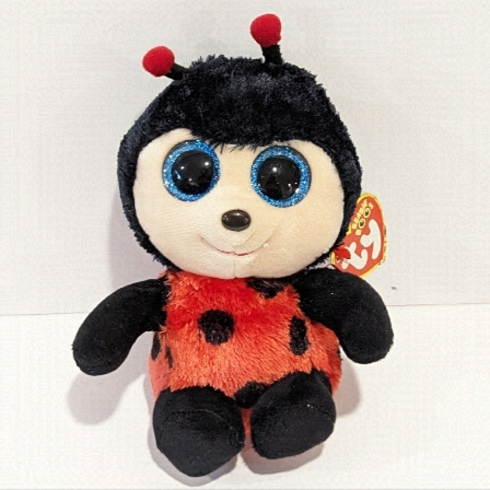 2/$20 NWT Ty Izzy Ladybug Plush 6” Red Black